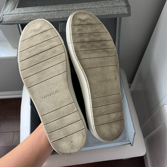 🟡 Vince Corbin Satin Stretch Slip On Navy 7.5 - Picture 4 of 4